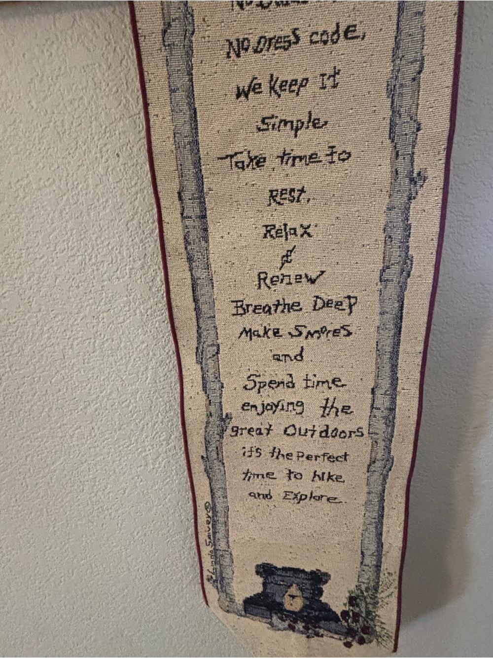 Beige Cabin Rules Tapestry Wall Hanging - Home Wall Decor - Picture 8 of 10